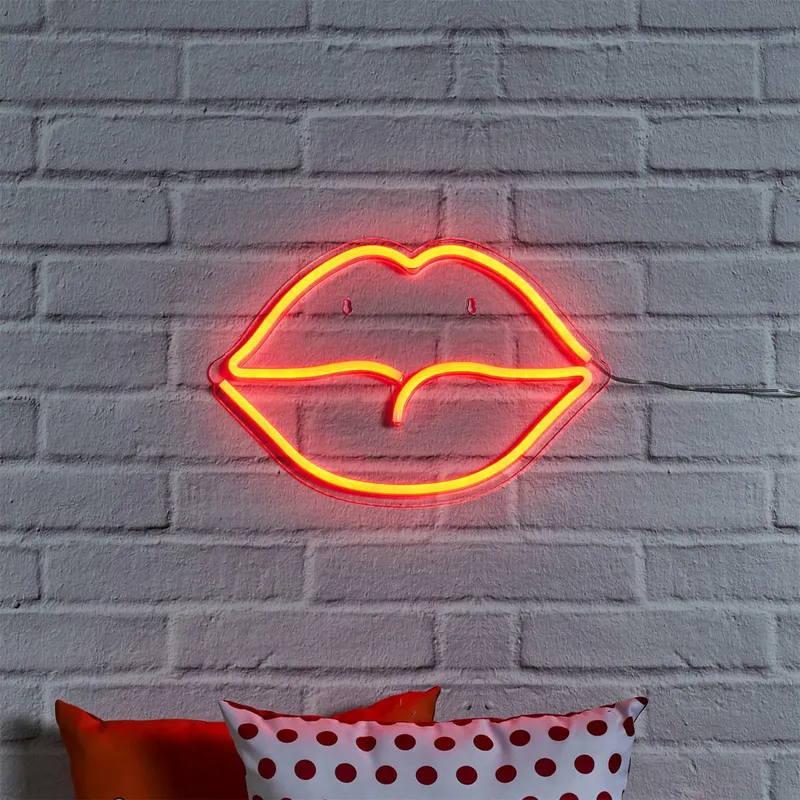 Lampa Dekoracyjna MEBLIVA USTA Neon LED, Nowoczesna - Biały