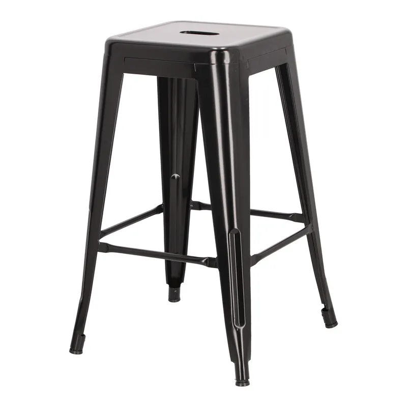 Stołek Barowy MEBLIVA Paris 66cm, Metal Industrialny - Czarny