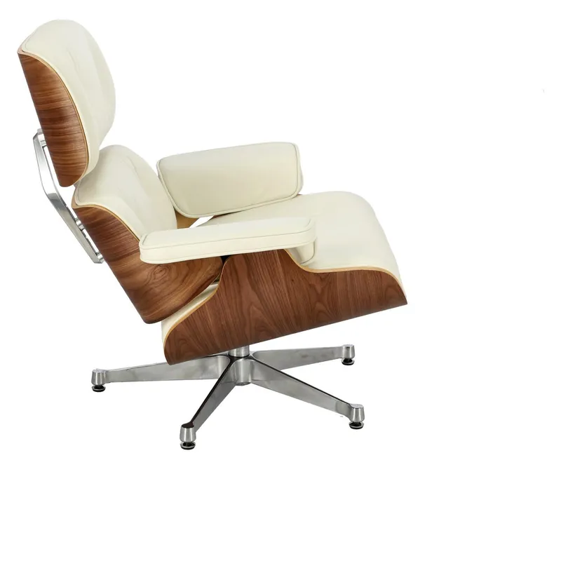 Fotel MEBLIVA Vip Lounge Chair, Skóra Naturalna, Obrotowy - Biały