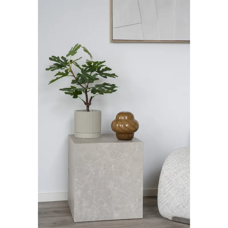 Wazon MEBLIVA Szklany Brązowy Okrągły Boho 17 cm - Brązowy