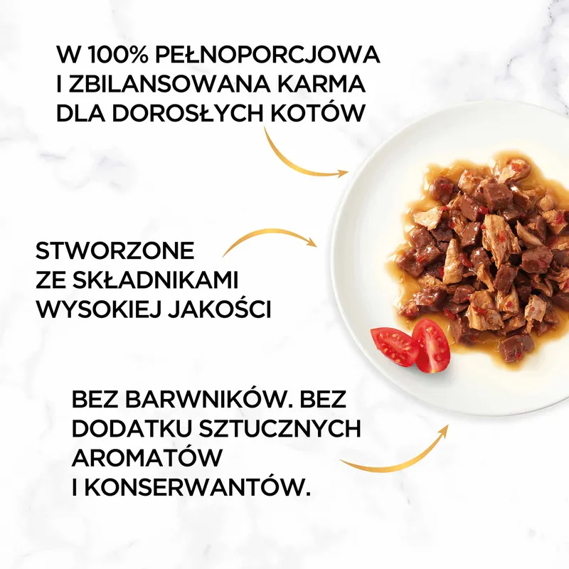 Purina Gourmet Gold Z Wołowiną I Kurczakiem W Sosie Z Pomidorami 85g