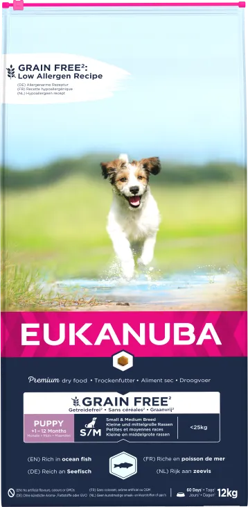 Eukanuba Puppy&Junior Small/Medium Grain Free Łosoś 12kg