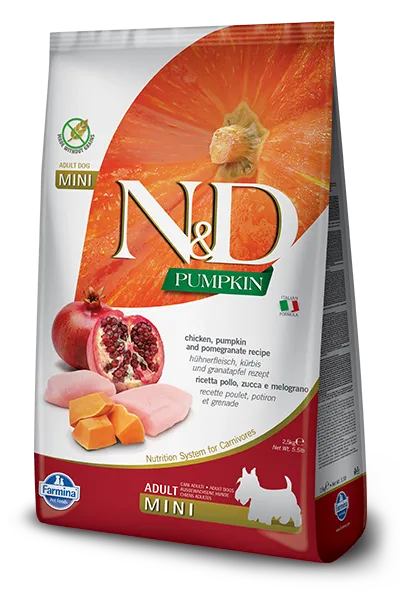 Farmina N&D Pumpkin Grain Free Canine Adult Mini Chicken&Pomegranate 2,5kg