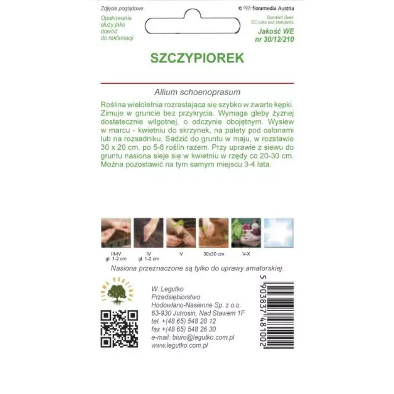 Nasiona Szczypiorek Medium Leaf Warzywne Ogrodowe GARDIVA 2 g