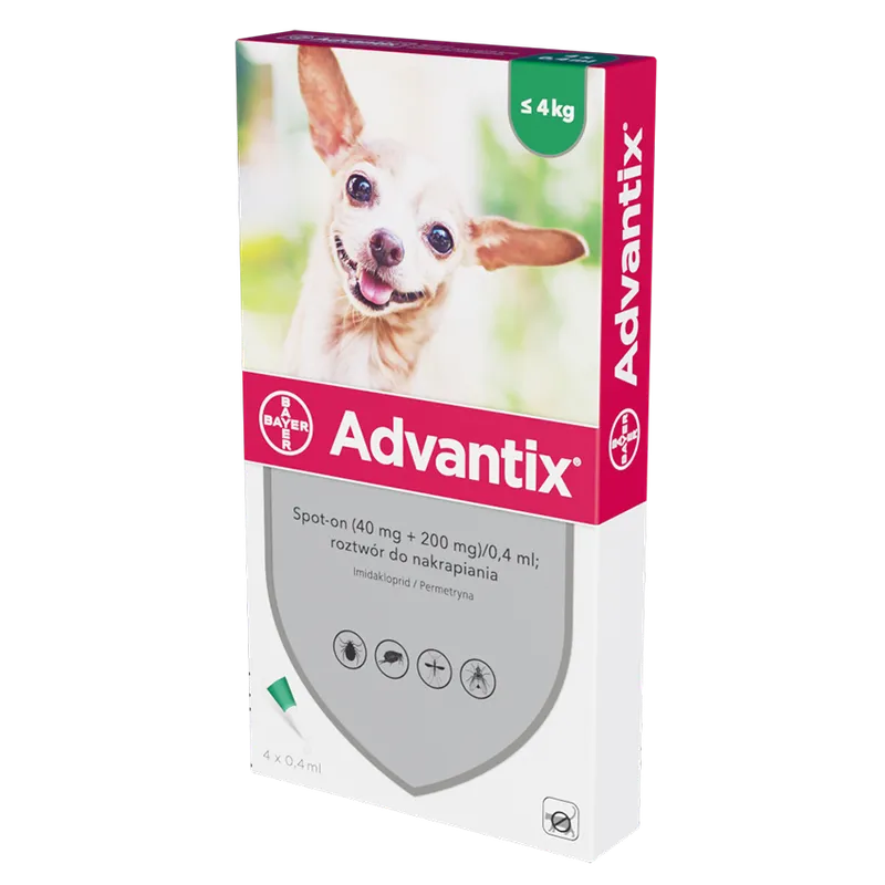 Bayer Advantix Krople Na Kleszcze I Pchły 4x0,4ml