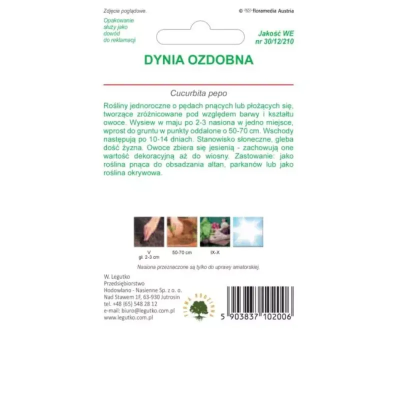 Nasiona Dyni Ozdobnej Mieszanka Odmian Warzywa Ogrodowe GARDIVA 1,5 g
