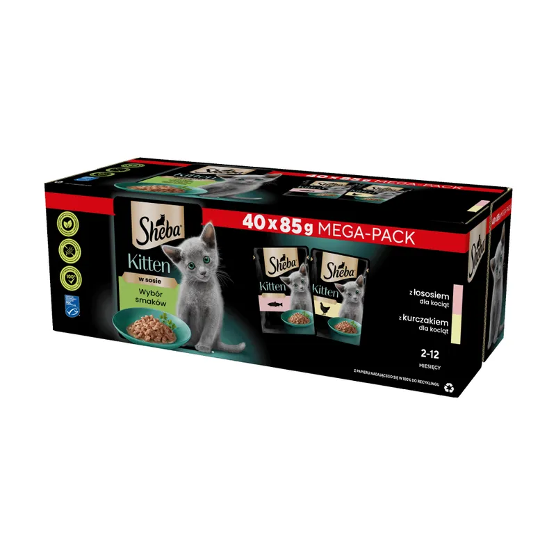 Sheba Kitten Wybór Smaków W Sosie Karma Dla Kociąt 40x85g