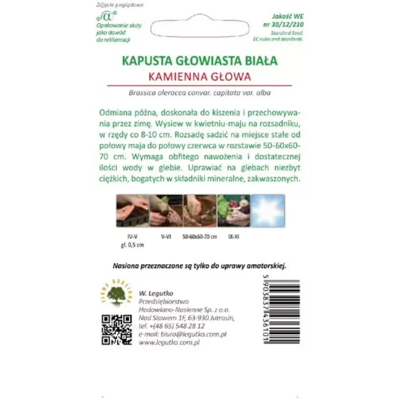 Nasiona Kapusty Białej Późnej Kamienna Głowa GARDIVA 2 g