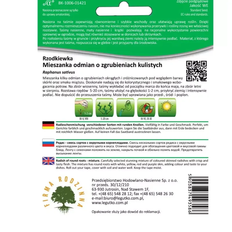 Rzodkiewka Mieszanka Odmian Warzywa O Zgrubieniach Kulistych GARDIVA