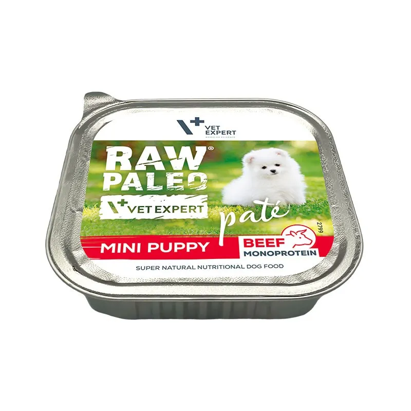 Vetexpert RAW PALEO PATE MINI Puppy Beef 150g - Wołowina Tacka