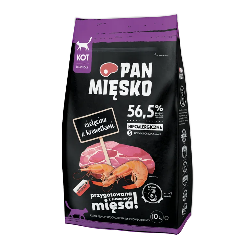 PAN MIĘSKO Cielęcina Z Krewetkami Dla Kota S 10kg