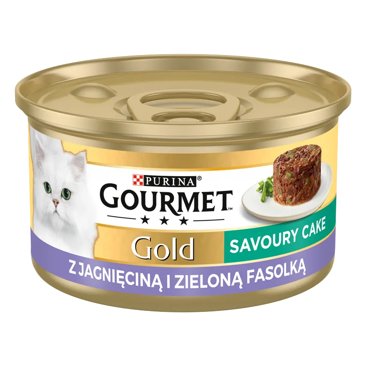 Purina Gourmet Gold Savoury Cake Z Jagnięciną I Zieloną Fasolką 85g