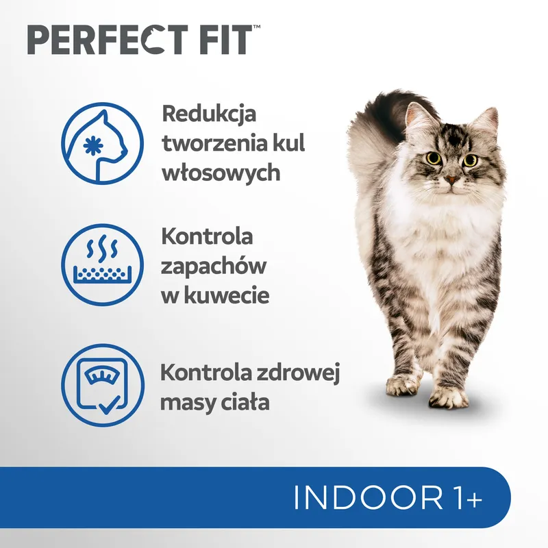 Perfect Fit™ - Sucha Karma Pełnoporcjowa Dla Dorosłych Kotów Niewychodzących, Bogata W Kurczaka 7kg