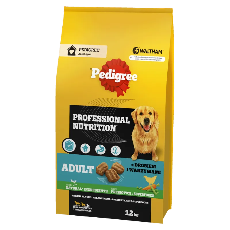 Pedigree Adult Professional Nutrition Drób Warzywa 12kg