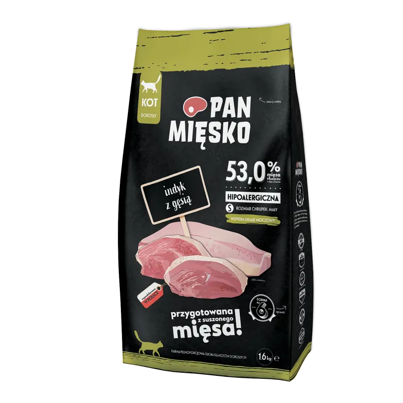 PAN MIĘSKO Sucha Karma Dla Kota – Indyk Z Gęsią, 1,6 kg