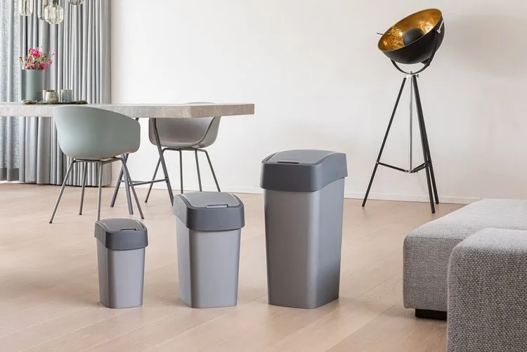 Curver Flip Bin Kosz Na Śmieci 10l - Szaro-Grafitowy