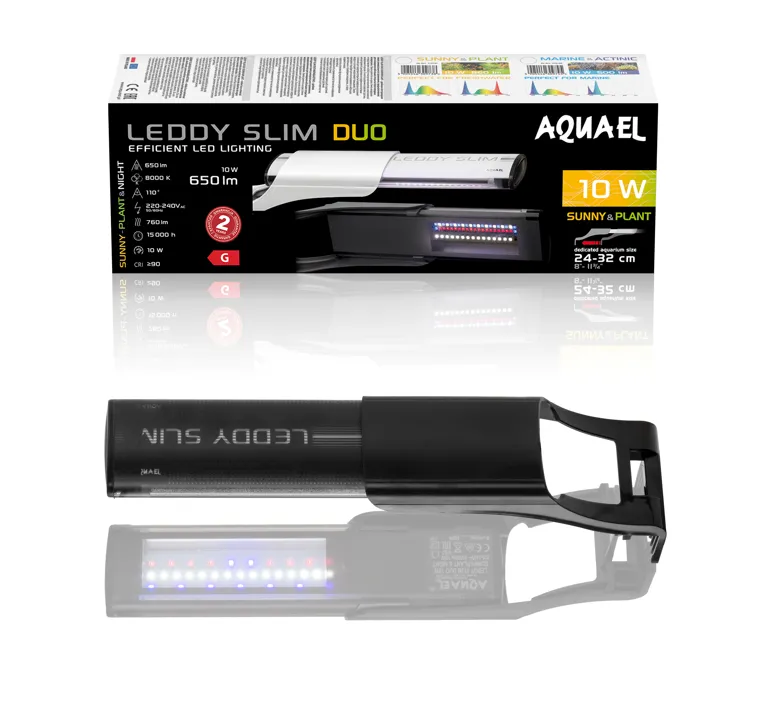 AQUAEL Leddy SlimDuo 10W Sunny Plant&Night - Czarne