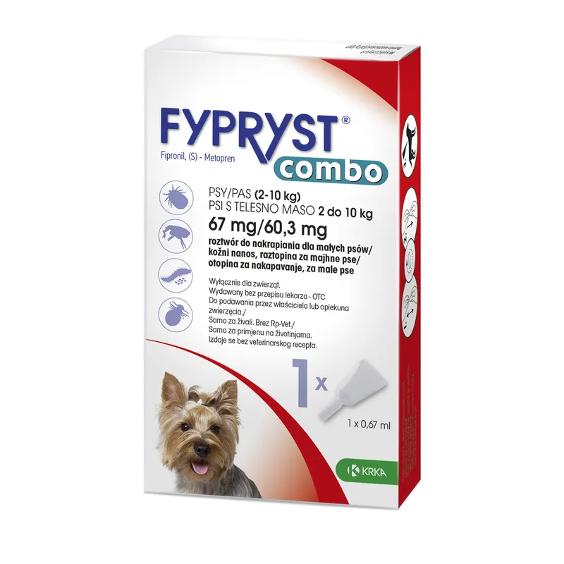 Krka Fypryst Combo Krople Na Pchły I Kleszcze Dla Psa 2–10KG 67MG/0,67ML 1 Pipeta