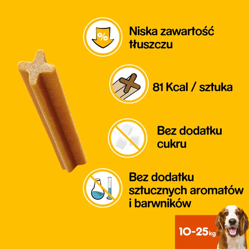 Pedigree DentaStix Przysmak Dentystyczny Dla Psów Od 4 Miesiąca I Wadze 10-25KG 180g