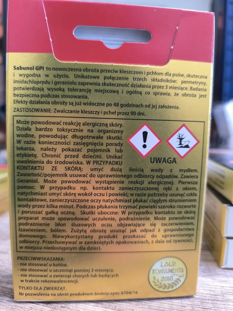 Laboratorium DermaPharm Sabunol Obroża Przeciw Pchłom I Kleszczom Dla Psa 50cm - Różowa