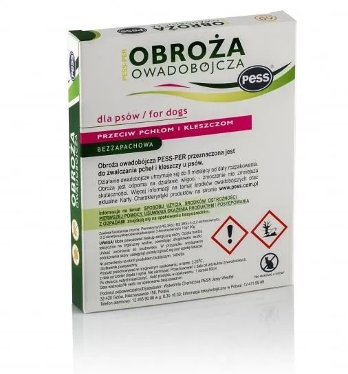 Pess Per Obroża Owadobójcza Dla Psa Bezzapachowa 60cm - Brązowa