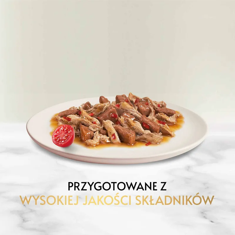 Purina Gourmet Gold Z Wołowiną I Kurczakiem W Sosie Z Pomidorami 85g