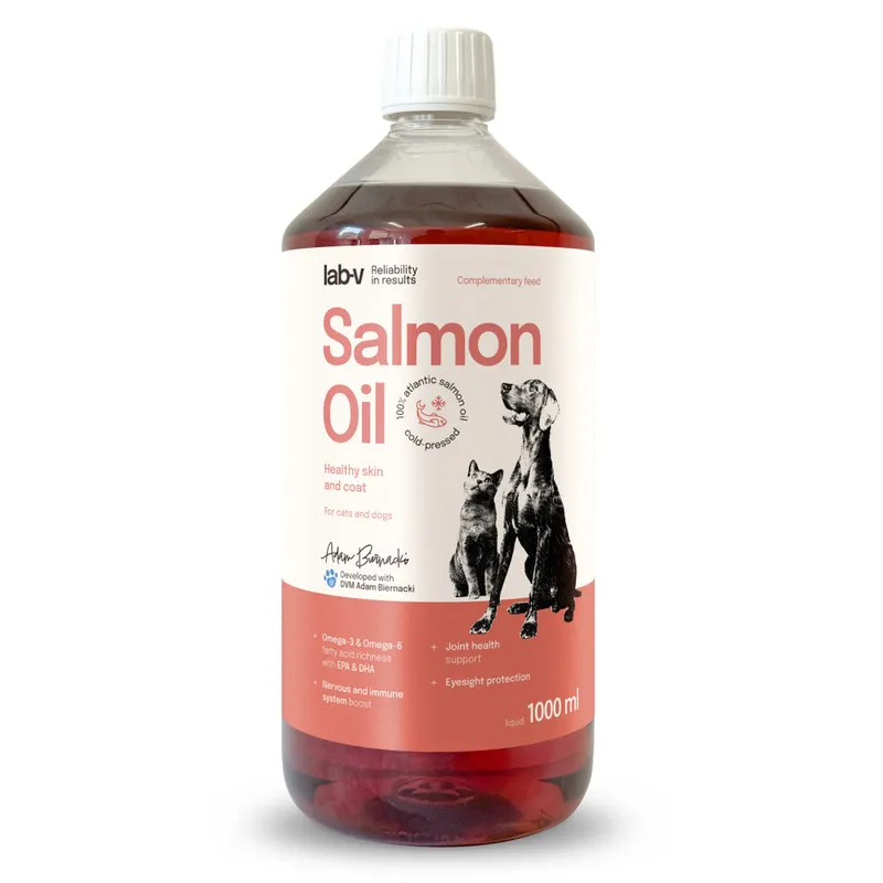 Olej Z Łososia Dla Psa I Kota 100% Naturalny ZOOJOY 1000 ml Butelka