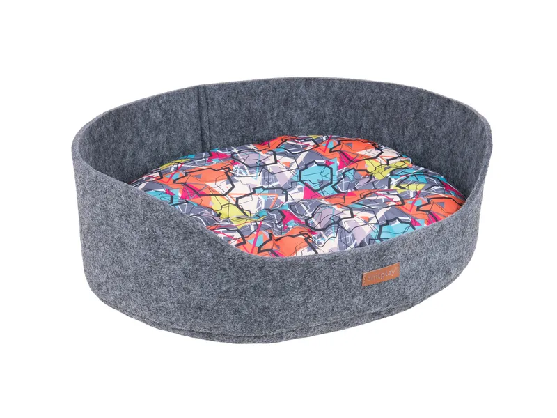 AMIPLAY Legowisko Owalne 2w1 Hygge M - Szare