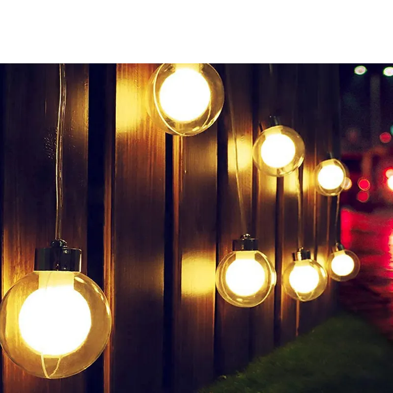 Lampki Solarne Ogrodowe Girlanda 20 LED Z Czujnikiem Zmierzchu