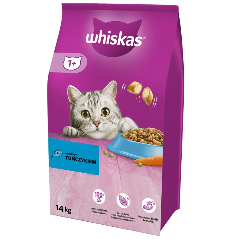 WHISKAS Karma Sucha Dla Kota 1+ Z Tuńczykiem 14kg