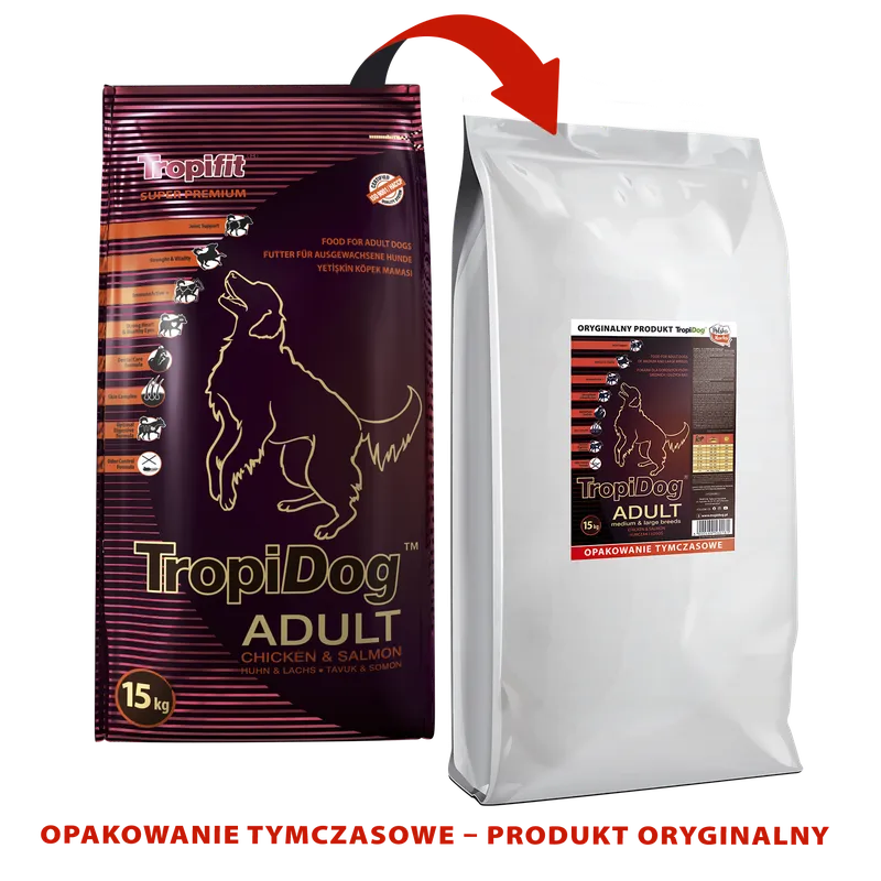 Tropidog Super Premium Adult Medium & Large Breed Kurczak I Łosoś 15kg