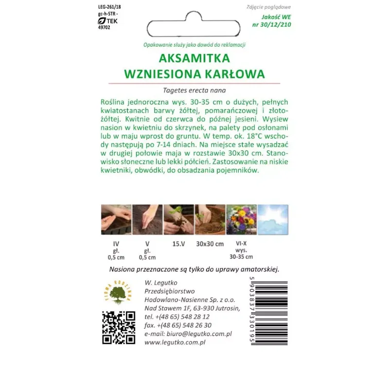Nasiona Aksamitka Wzniesiona Mieszanka Karłowa GARDIVA 1,5 g