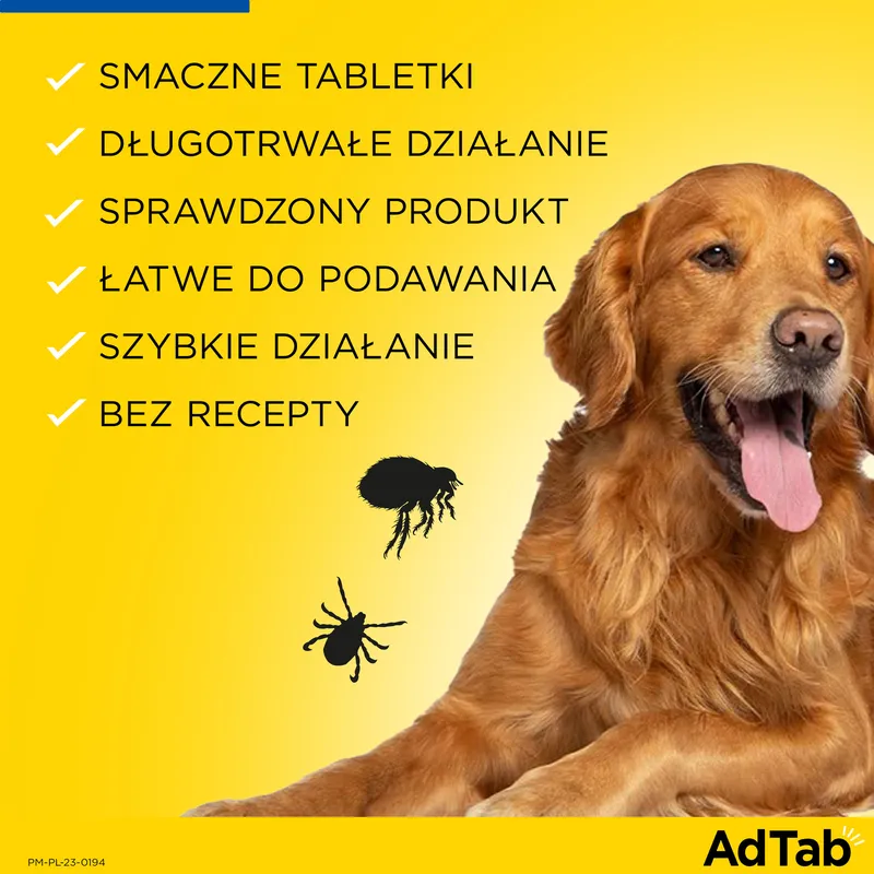 Elanco AdTab 56MG Tabletka Na Pchły I Kleszcze Dla Psów 1,3-2,5KG