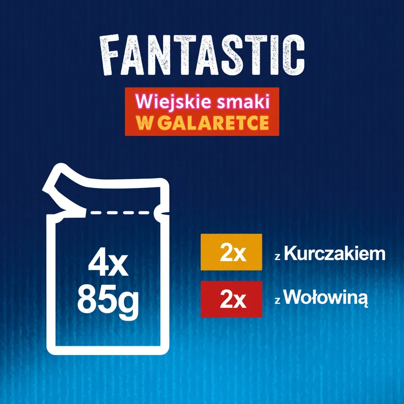 Felix Wiejskie Smaki W Galaretce Z Wołowina I Kurczakiem 4x85g