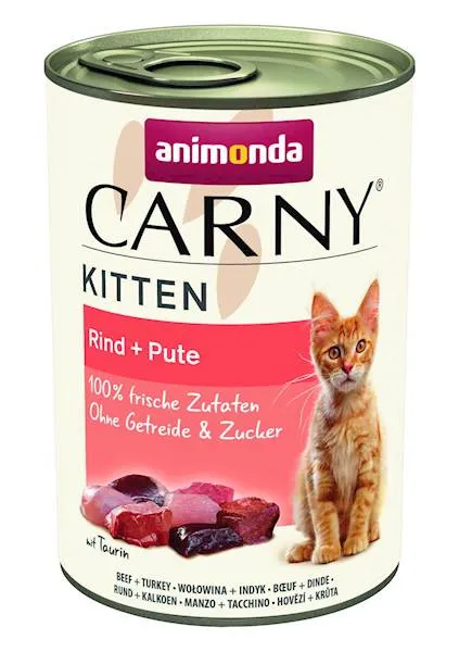 Animonda Cat Carny Kitten Wołowina + Serca Indyka 400g