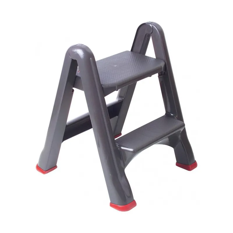Curver Drabinka Taboret Składany 63 cm - Grafitowo-Czerwony