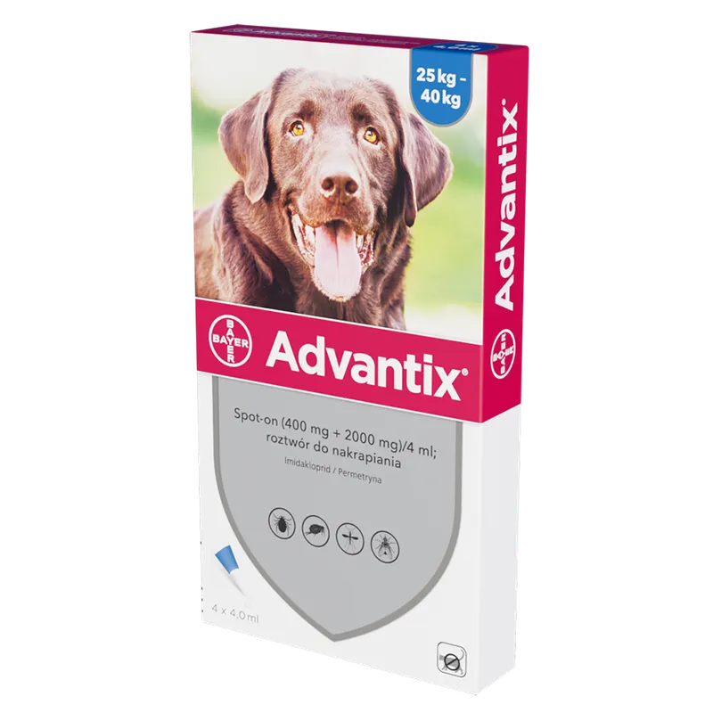 Bayer Advantix Krople Na Kleszcze I Pchły 4x4ml