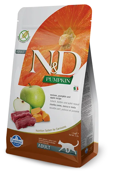 Farmina N&D Pumpkin Feline Adult Venison Pumpkin&Apple Recipe 5kg