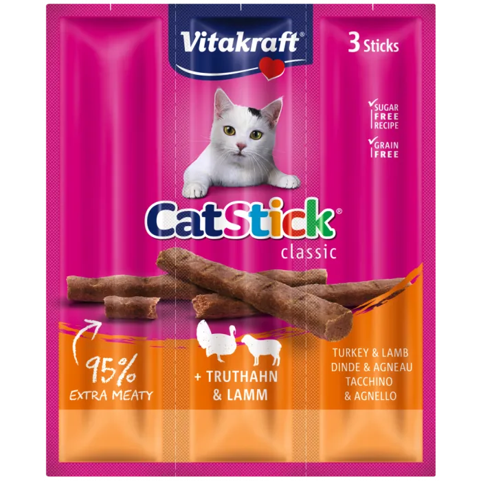 Vitakraft Cat Stick Mini Kabanosy Indyk Z Jagnięciną 3x18g