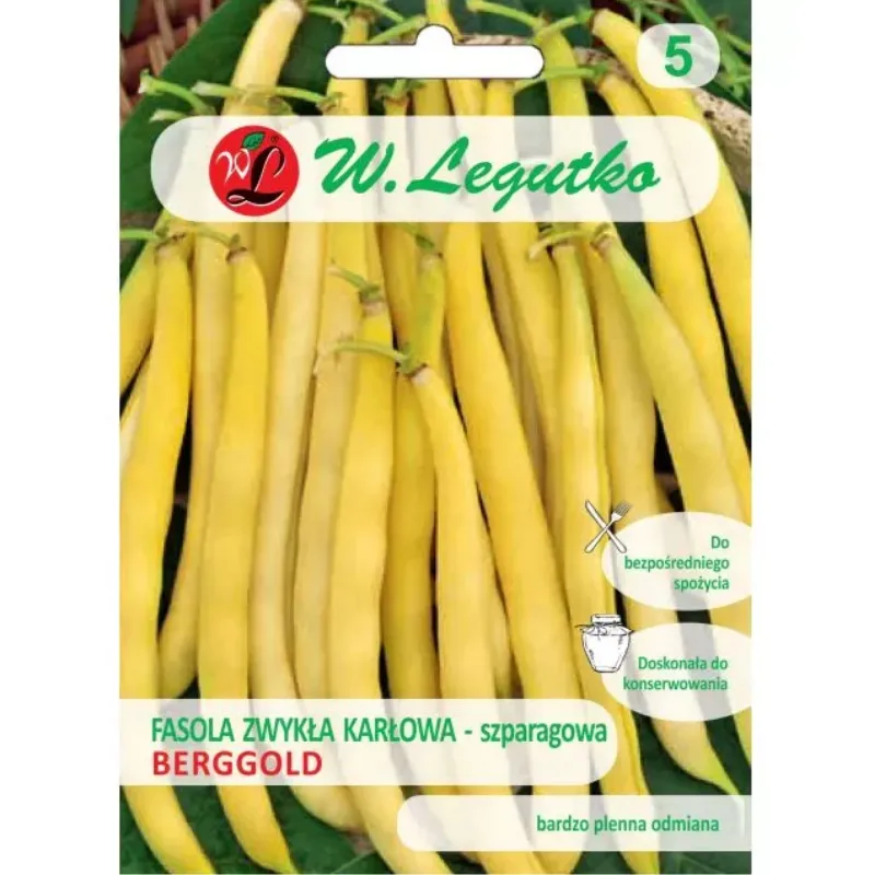 Fasola Zwykła Karłowa Berggold Wczesna Strąki GARDIVA 50 g - Żółte