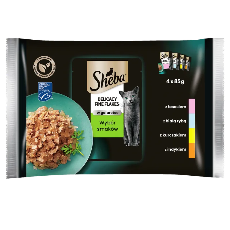Sheba Fine Flakes In Jelly Saszetka 4x85g