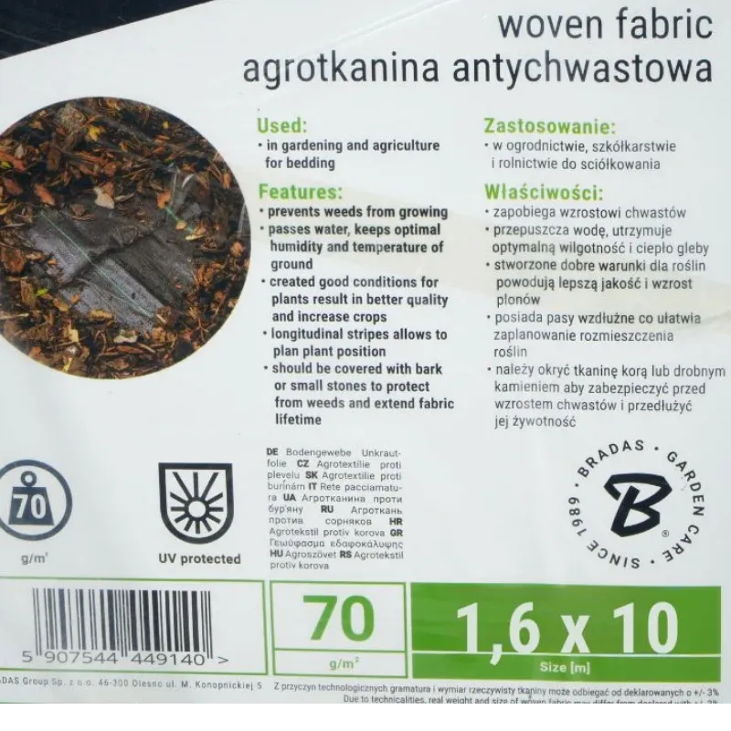Agrotkanina PP UV 70g 3,2 x 10 m - Czarna