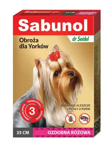 Laboratorium DermaPharm Sabunol Ozdobna Obroża Dla Yorków 35cm - Różowa