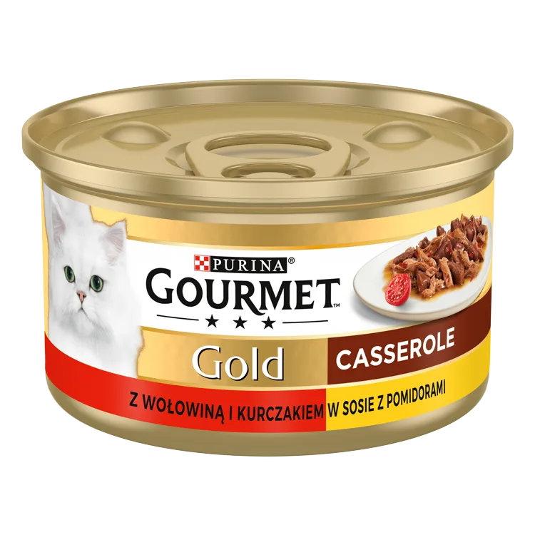 Purina Gourmet Gold Z Wołowiną I Kurczakiem W Sosie Z Pomidorami 85g