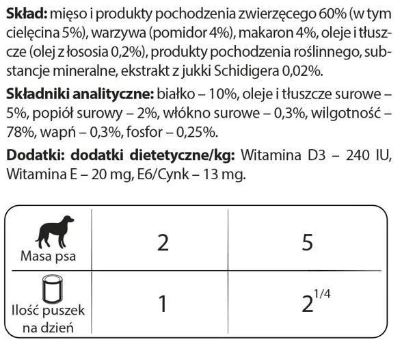Dolina Noteci Premium Dla Psów Małych Ras Z Cielęciną, Pomidorami I Makaronem 100g