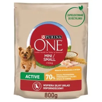 PURINA ONE Mini Active Kurczak, Ryż - Sucha Karma Dla Psa - 800g