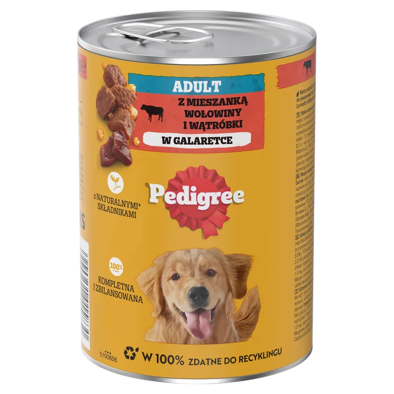 Pedigree Mokra Karma Dla Dorosłych Psów Z Wołowiną W Galarecie Puszka 400g