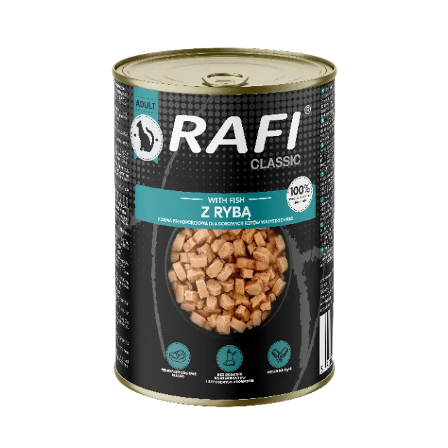 RAFI Cat Karma Mokra Dla Dorosłych Kotów, Kawałki Mięsa I Ryb, Puszka 415 g