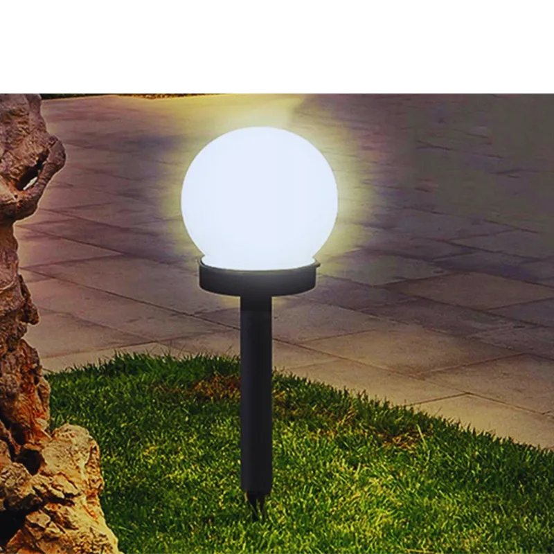 4X Lampa Solarna Ogrodowa Kula Wbijana 10 cm - Biała