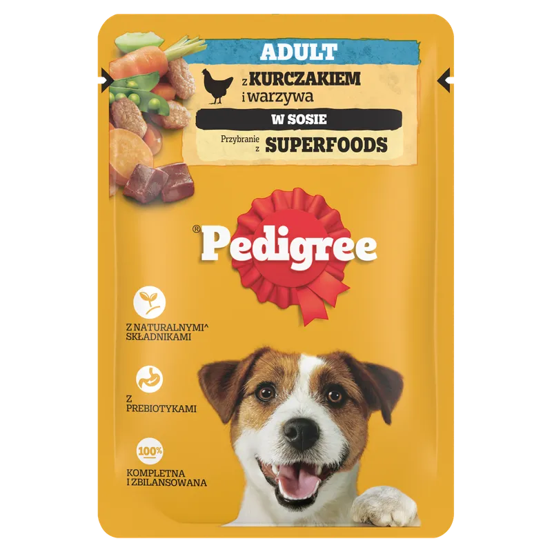 Pedigree Mokra Karma Dla Dorosłych Psów Z Kurczakiem I Warzywami W Sosie 100g